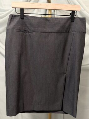 Express Gray Pencil Skirt with Slit